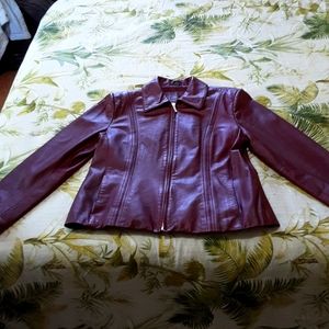 Red leather jacket